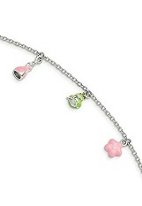 felicitous itsy-bitsy silver enameled Princess charm bracelet for babies and children
